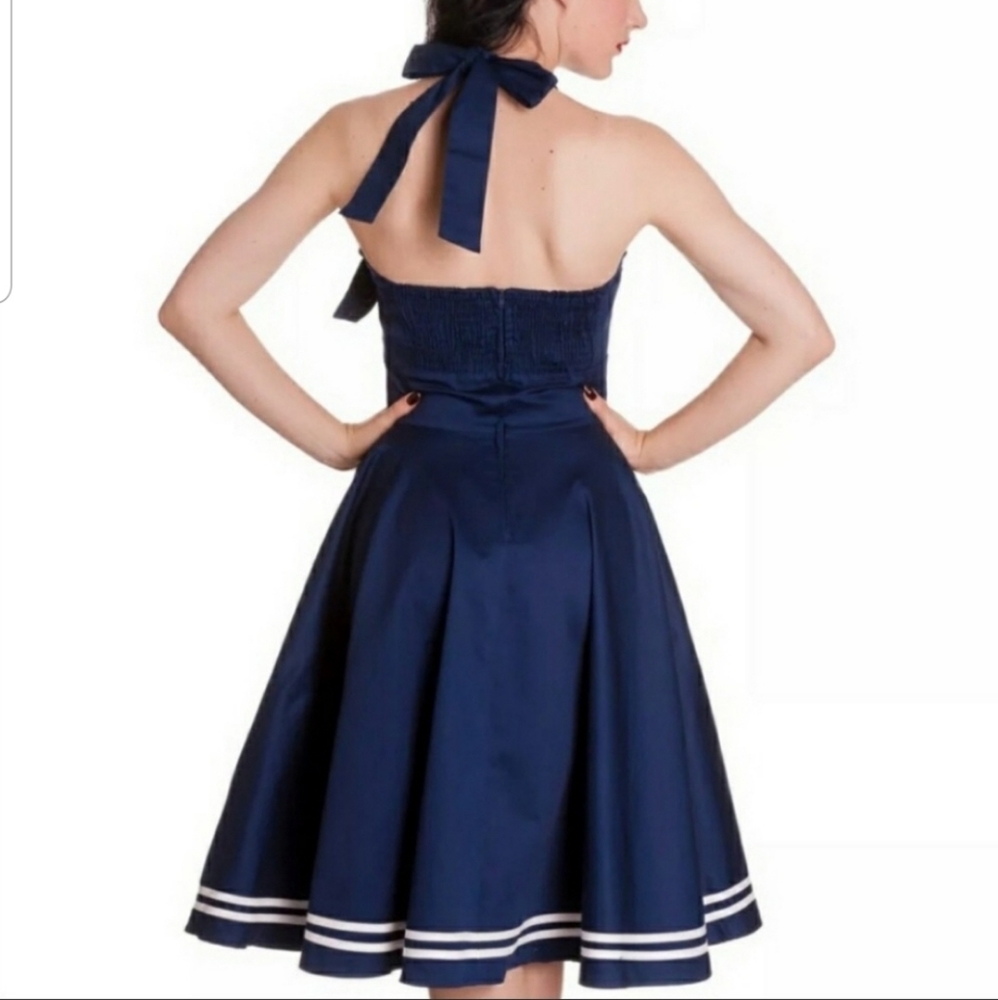 Hell Bunny Vixen Nautical Sailer Cosplay Dress Small - Picture 2 of 7
